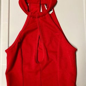 Red Halter Crop Top